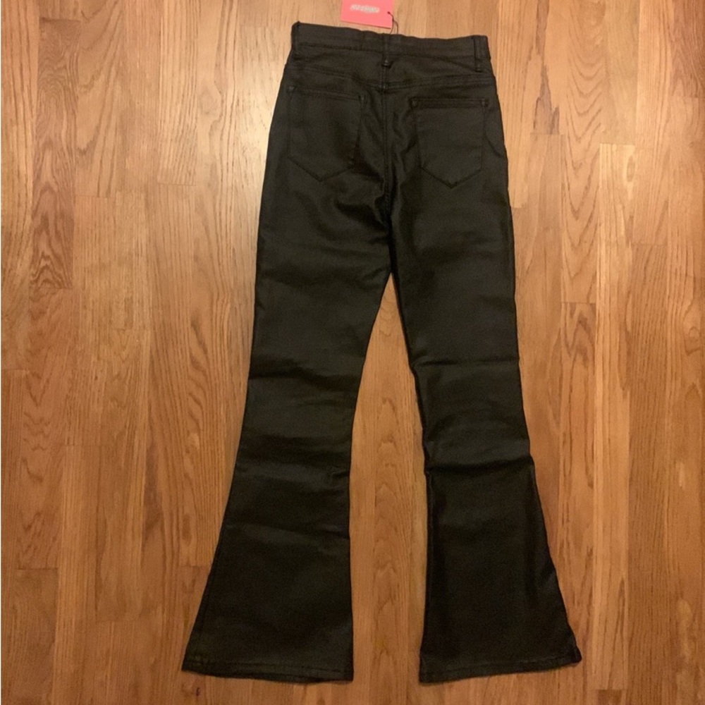 Edikted Petite Luna Leather Flare Pants